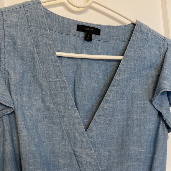 J.Crew size 2 short sleeve denim shirt - Picture 2 of 8